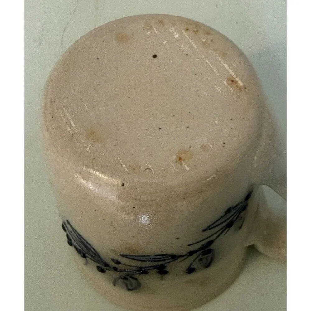 Don Hains Salmon Falls Pottery Stoneware Salt Glaze Blueberry Vine Mug Vintage